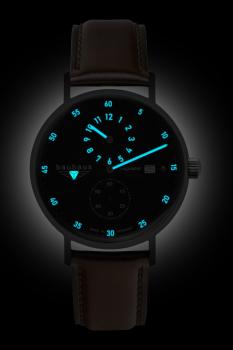 Preview: Bauhaus Herrenuhr Automatik Regulator und Lederarmband